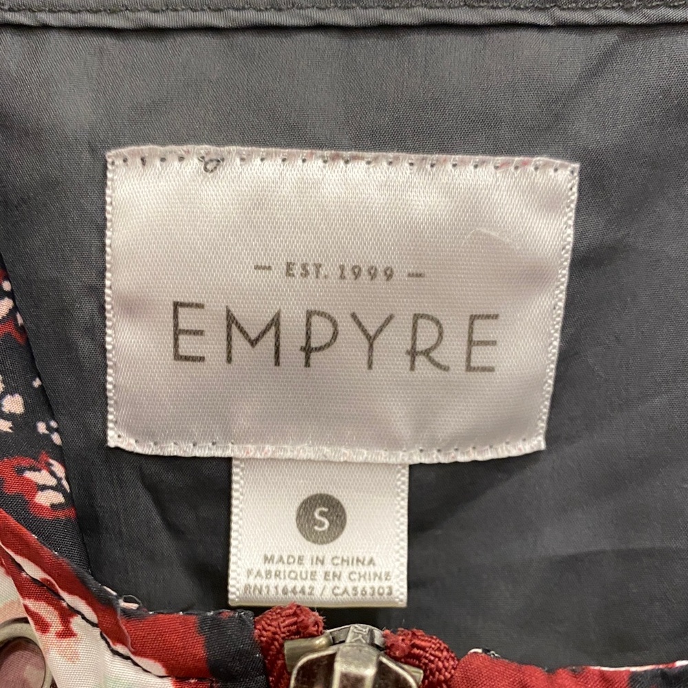 💥 Empyre Hooded Windbreaker Grey Floral Zip Front Lightweight Utility Hoodie - Picture 2 of 9